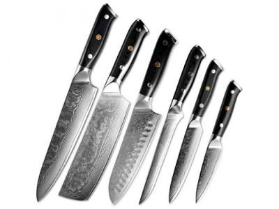 Набор ножей Spetime Damascus 6-Pieces Kitchen Knife Set Black DA05KN6