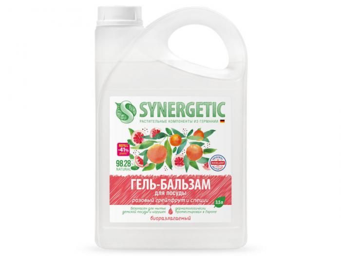 Гель-бальзам для мытья посуды Synergetic Розовый грейпфрут и специи 3.5L 4607971453796