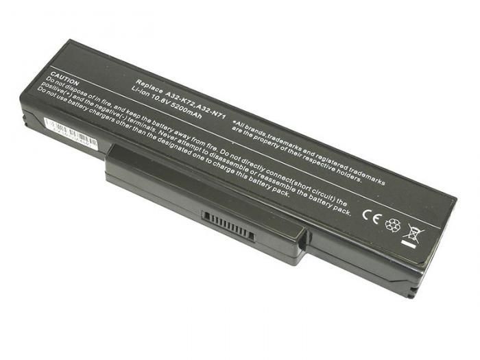 Аккумулятор Vbparts для ASUS K72 10.8V 5200mAh Black 009181