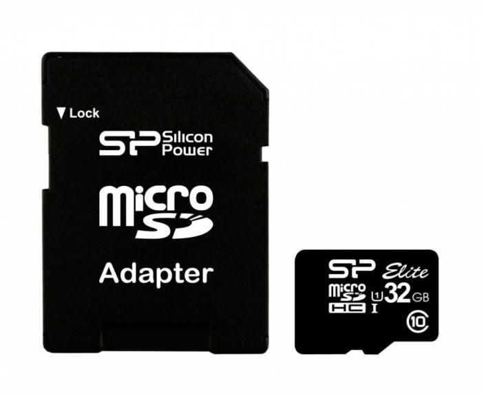 Карта памяти 32Gb - Silicon Power - Micro Secure Digital HC Class 10 UHS-I Elite с переходником под SD SP032GBSTHBU1V10-SP (Оригинальная!)