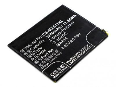 Аккумулятор CameronSino для Meizu M5 / Meilan M5 CS-MX611XL BA611 3.85V 3000mAh 11.55Wh 066051
