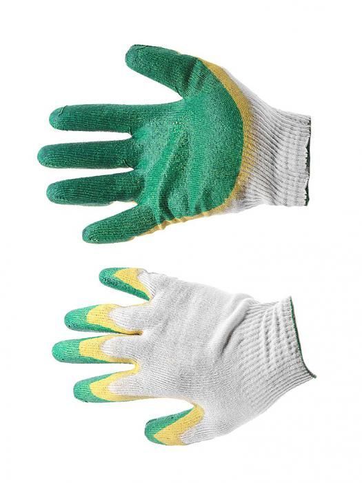 Перчатки хб ЛЭВ двойной облив Green 13 класс