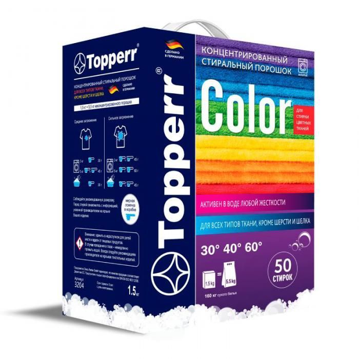 Средство Стиральный порошок для цветных тканей Topperr 1.5kg 3204