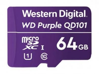 Карта памяти 64Gb - Western Digital Purple microSDXC Class 10 UHS-I U1 WDD064G1P0C (Оригинальная!)