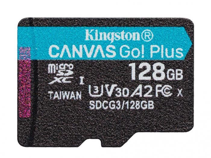 Карта памяти 128Gb - Kingston MicroSDHC 170R A2 U3 V30 Canvas Go Plus SDCG3/128GBSP (Оригинальная!)