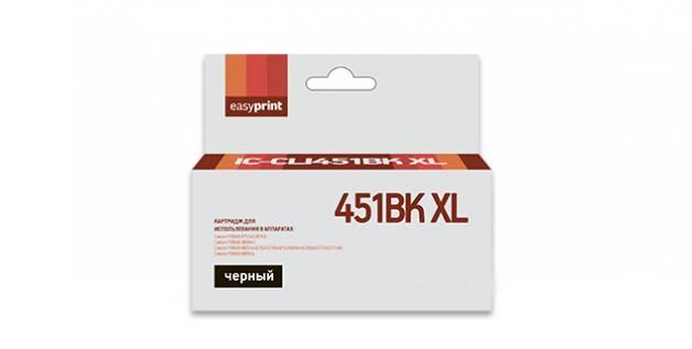 Картридж EasyPrint IC-CLI451BK XL Black для Canon PIXMA iP7240/8740/iX6840/MG5440/5540/5640/6340/6440/6640/7140/7540/MX924 (схожий с Canon CLI-451BK XL)