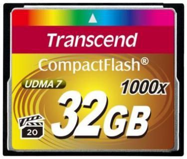 Карта памяти 32Gb - Transcend 1000x - Compact Flash TS32GCF1000 (Оригинальная!)