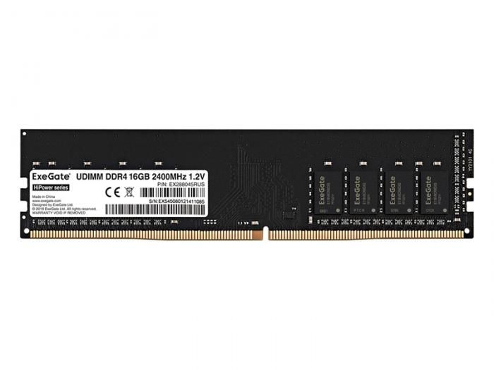 Модуль памяти ExeGate HiPower DDR4 DIMM 2400MHz PC4-19200 CL17 - 16Gb EX288045RUS